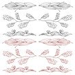 Hand-drawn elements and monograms.