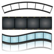 set von dia filmstreifen, geschwungen