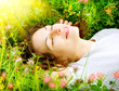 Beautiful Young Woman Outdoors. Enjoy Nature. Meadow