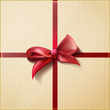 Vector: Red ribbon and bow on the cartoon box Red ribbon and bow on the cartoon box