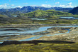 Wild river delta with mountains, Iceland