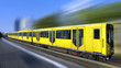 Fast train with motion blur