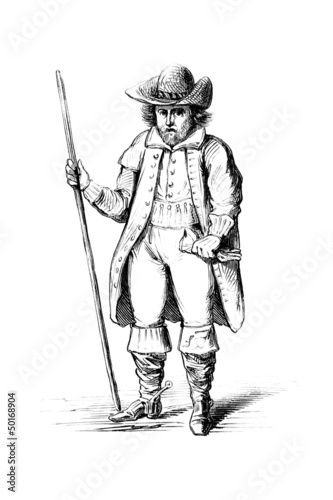 Illustration: Caricature : Man - 16th century Caricature : Man - 16th century