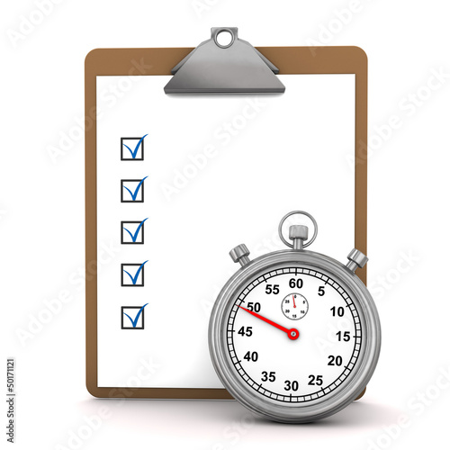 Illustration: Checklist Stopwatch Checklist Stopwatch