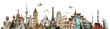 Travel the world monuments concept