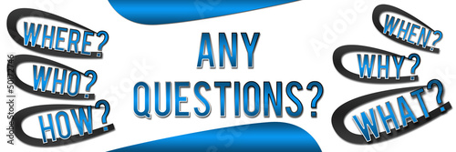 Illustration: Any Questions Banner - Blue Any Questions Banner - Blue