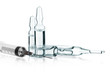 Medical ampoules isolated on white