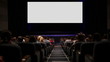 Viewers in the cinema house. Variant with screen motion.