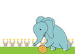 cute elephant with soft color