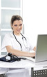 Foto: blond woman doctor in hospital blond woman doctor in hospital