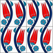 Illustration of Turkish Tiles. Tulip pattern.
