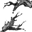 black splashing ink blot