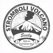 Grunge black stamp with words Stromboli Volcano, Sicily
