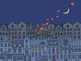 Hand drawing city, vector illustration