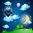 Fantasy landscape with owl