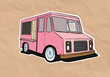 Vector: ice cream truck illustration on old paper ice cream truck illustration on old paper