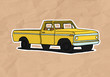vintage pickup illustration on old paper