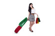 Attractive shopper with bags and luggage