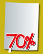 seventy percent icon on white paper