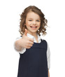 pre-teen girl showing thumbs up