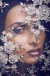 portrait of beauty young woman through lace