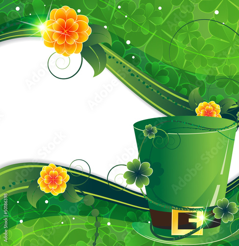 Vector: Leprechaun hat with flowers Leprechaun hat with flowers