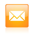 mail orange square glossy web icon