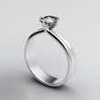 Wedding ring with diamond on white background. Sign of love