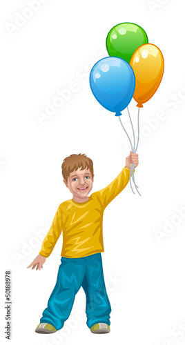 Vector: Boy with balloons Boy with balloons