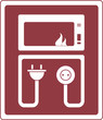 Vector: sign with electrical microwave oven symbol sign with electrical microwave oven symbol