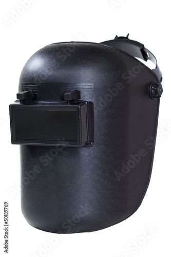 Photo: Welding mask isolated on white background Welding mask isolated on white background