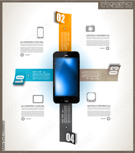 Vector: Infographic design template with paper tags. Infographic design template with paper tags.