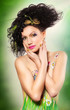 girl with drawings on the body in an image of summer