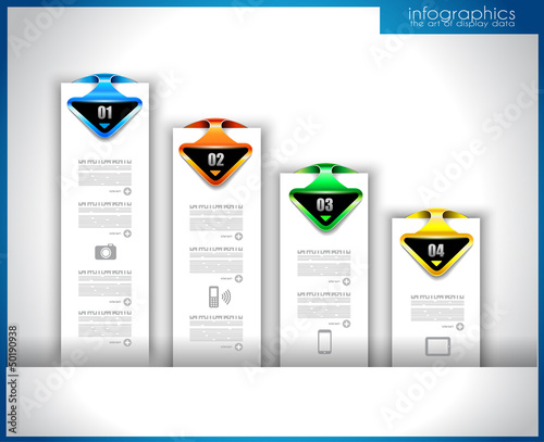 Vector: Infographic design template with paper tags Infographic design template with paper tags