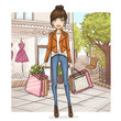 Fashion girl at shopping