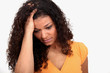 Woman holding her head