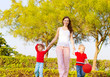 Happy family in park