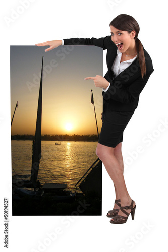 Photo: travel agent pointing travel agent pointing