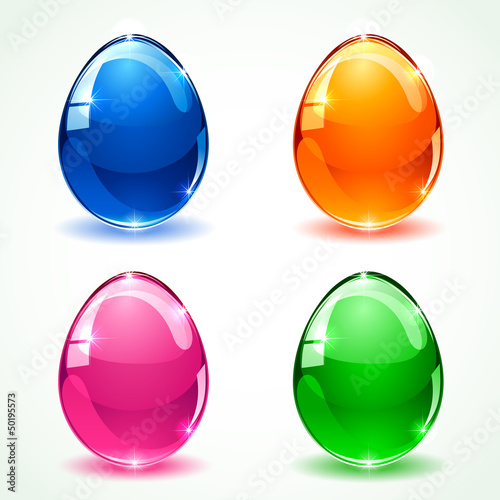 Vector: Glass Easter eggs Glass Easter eggs