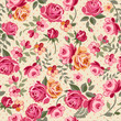 classic vector roses seamless background