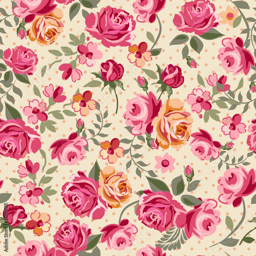 Vector: classic vector roses seamless background classic vector roses seamless background