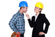 Architect flirting with builder