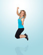 Excited Woman Jumping