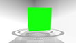 Montage of green screens in a cube