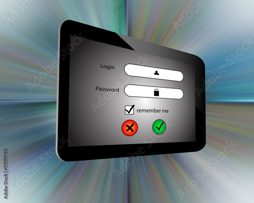 Illustration: Login and tablet Login and tablet