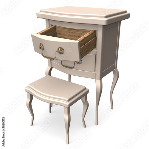 Illustration: AntiqueChestWithOpeningDrawer AntiqueChestWithOpeningDrawer