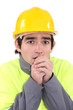 Frightened builder