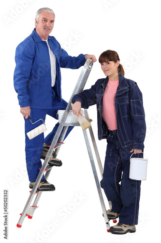 Photo: Painter with daughter Painter with daughter
