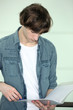 Teenager revising