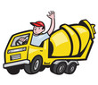 Construction Worker Driver Cement Mixer Truck